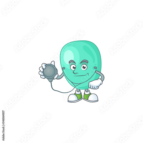 A dedicated Doctor staphylococcus aureus Cartoon character with stethoscope