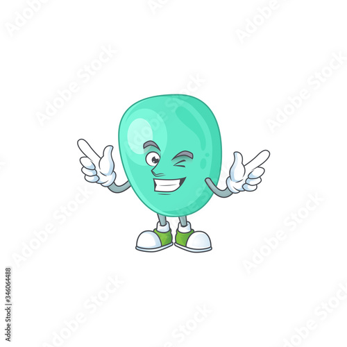 Cartoon character design concept of staphylococcus aureus cartoon design style with wink eye