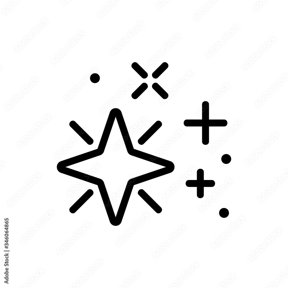 four pointed star radiance icon vector. four pointed star radiance sign. isolated contour symbol illustration