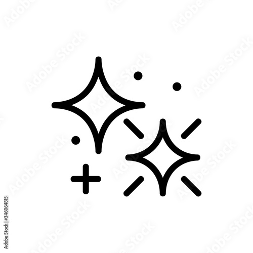 glare of curved four pointed star icon vector. glare of curved four pointed star sign. isolated contour symbol illustration