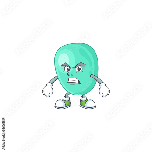 Mascot design style of staphylococcus aureus with angry face