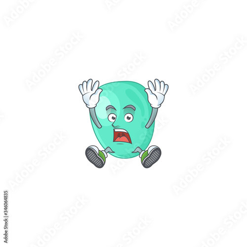 Staphylococcus aureus cartoon character design showing shocking gesture