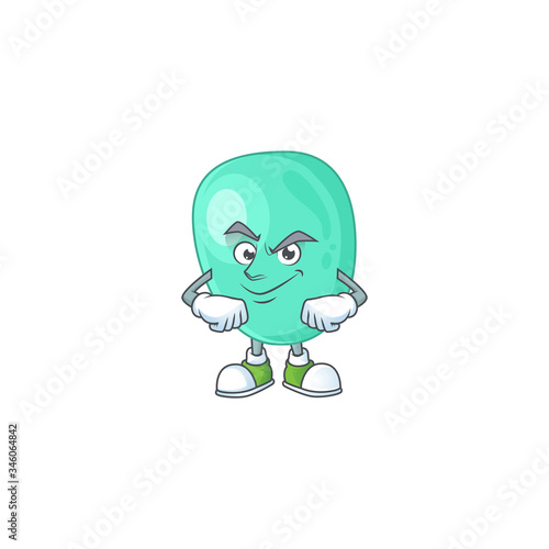 Staphylococcus aureus mascot design style with grinning face