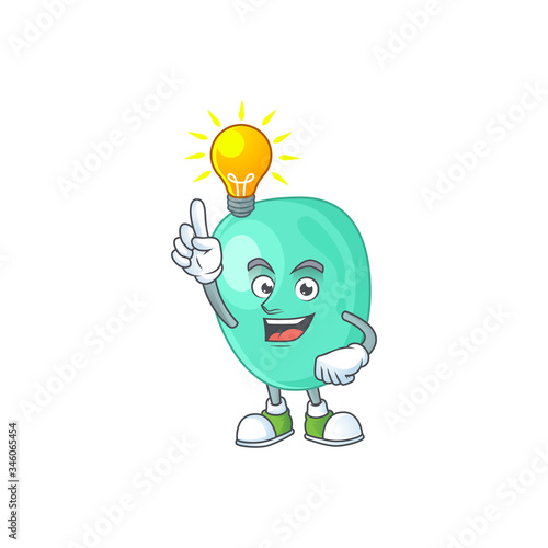 A genius staphylococcus aureus mascot character design have an idea