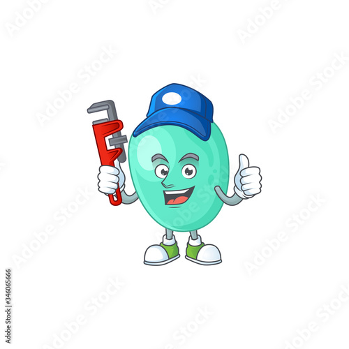 Mascot design concept of staphylococcus aureus work as smart Plumber