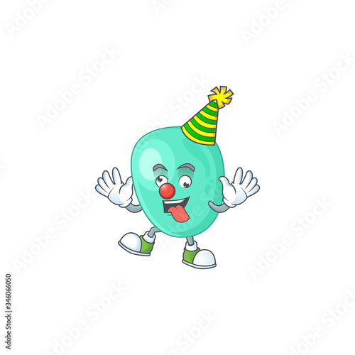 Amusing Clown staphylococcus aureus cartoon character mascot style