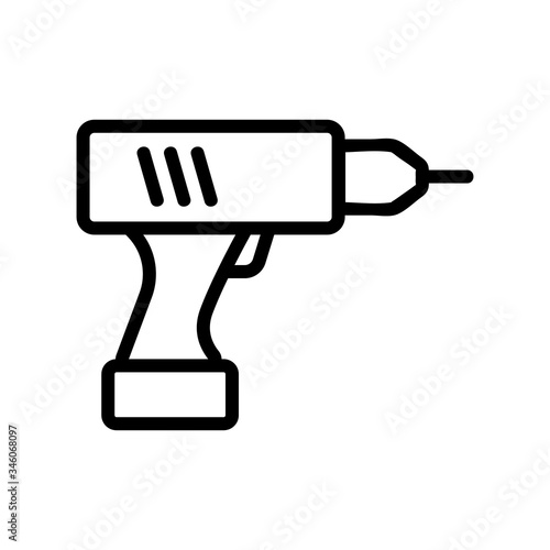 type of cordless drill icon vector. type of cordless drill sign. isolated contour symbol illustration