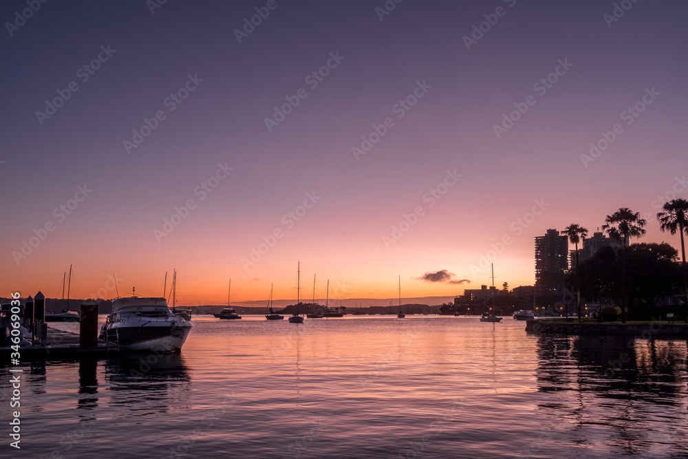 dawn on the harbour