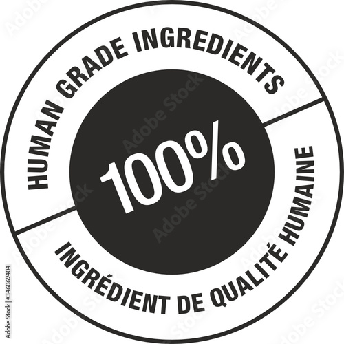 100% Human Grade Ingredients Badge Stamp 