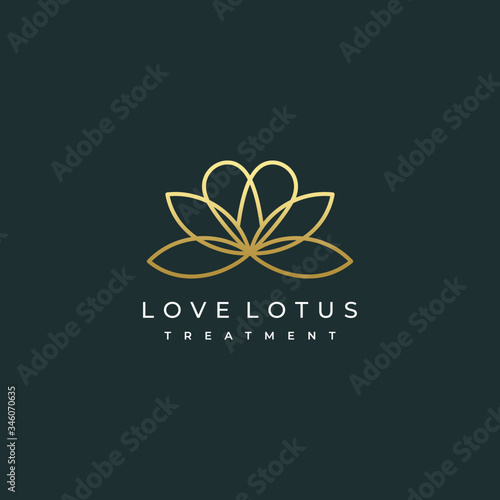 lotus flower love heart salon logo