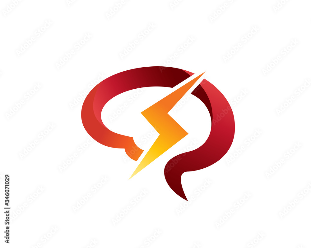 simple Brain power storm logo design inspiration simple Brain power storm logo design inspiration
