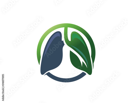 Circle green lungs logo design inspiration