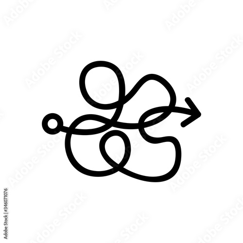 confusing movement direction icon vector. confusing movement direction sign. isolated contour symbol illustration