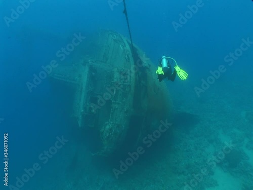 Wallpaper Mural wreck dive underwater shipwreck for scuba divers to explore ocean scenery of ship wrecks Torontodigital.ca