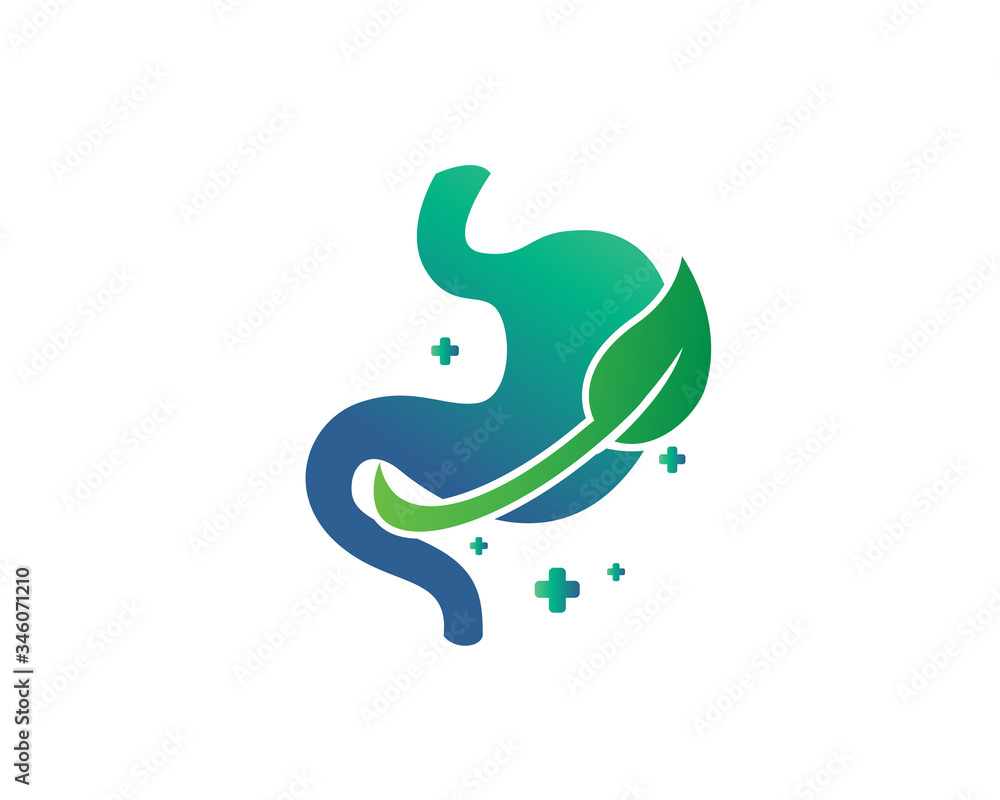 Fototapeta premium herbal Stomach health medic logo design inspiration