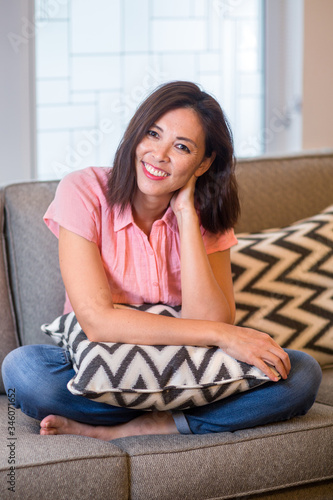 Portrait of a mature confident Asian smiling.