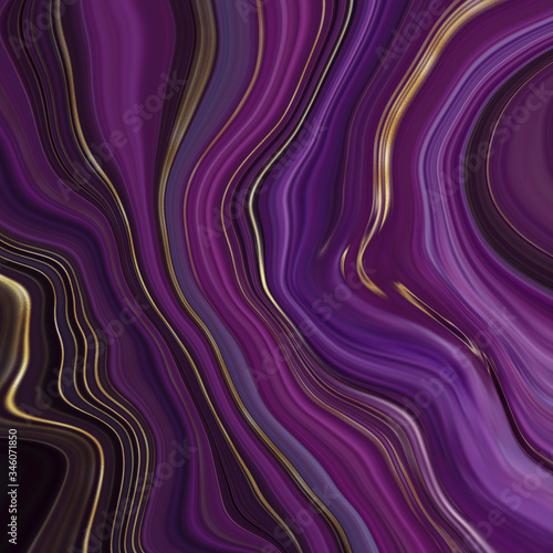 Abstract Agate Background - Fluid marbling effect with subtle gold veining accents
