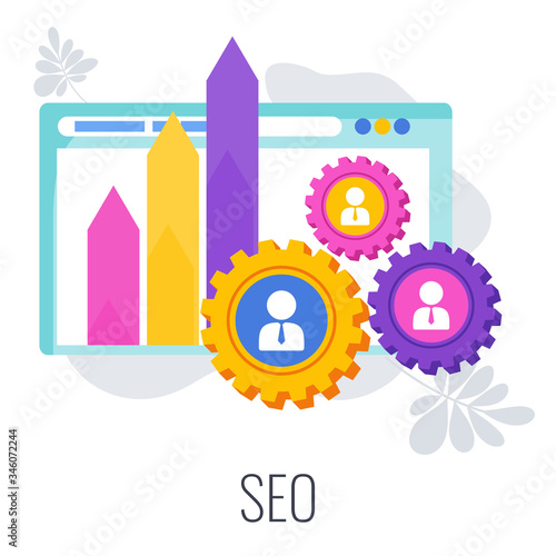 Search engine optimization Infographics Pictogram. SEO strategy.