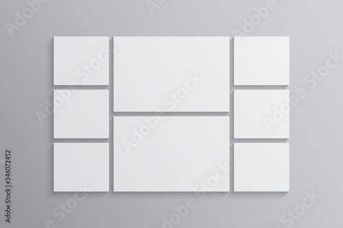 Vector empty collage board eight images, photos