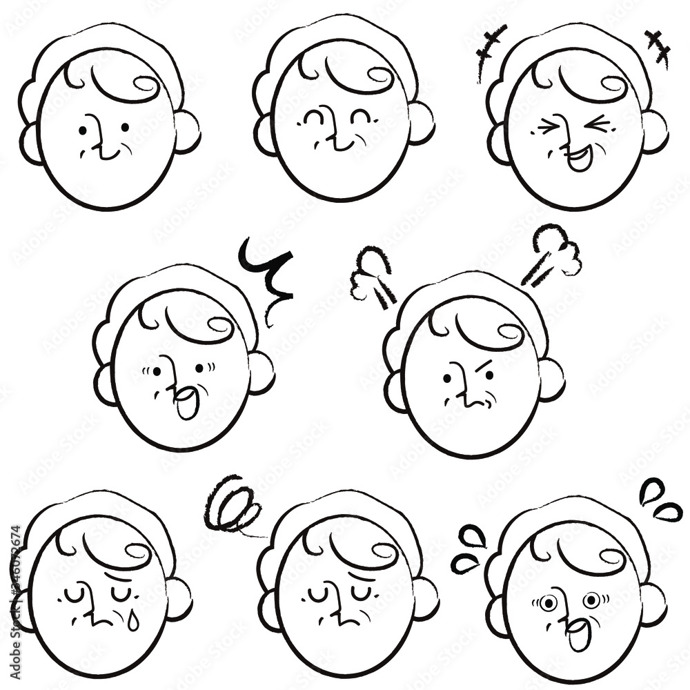Fototapeta vector avatar profile icon set head manga anime