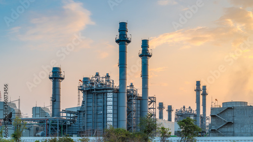 Gas turbine electrical power plant with in Twilight power for factory energy concept.