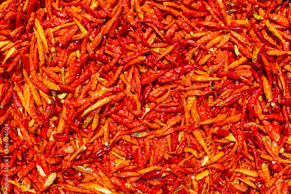Fototapeta premium close up shot of a a pile of red hot chilli