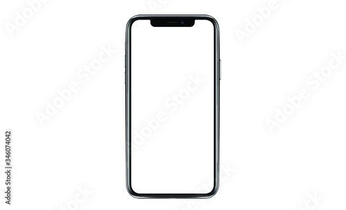 iphone isolated mockup 3D frameless of Smartphone iPhone x Pro Max with blank screen for Infographic Global Business web site design app iphon - Clipping Path