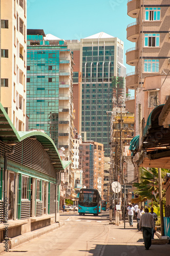 A bus passing through the city of Dar es Salaam