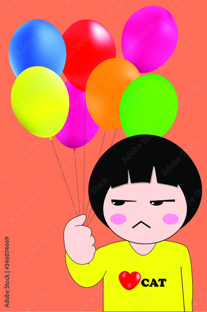 boy with balloon on red background boy with balloon on red background
