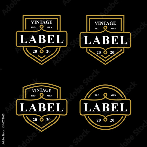 Set Luxury Vintage Badge Emblem Logo Design 