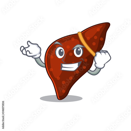 A dazzling human cirrhosis liver mascot design concept with happy face