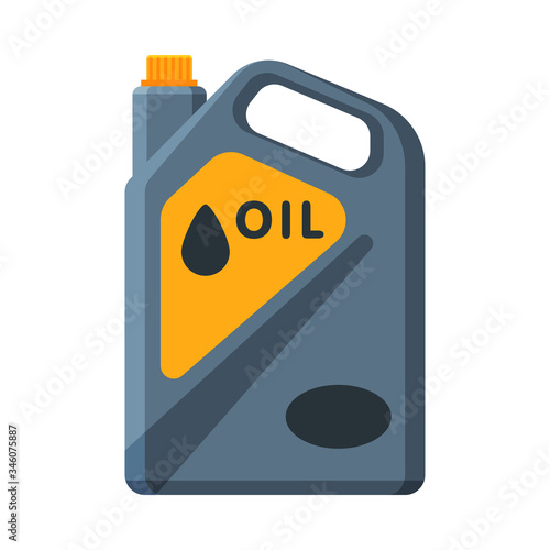Oil Fuel Jerrycan, Plastic Canister for Gasoline Vector Illustration