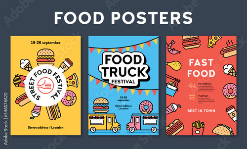 Street Fast Food Poster Set