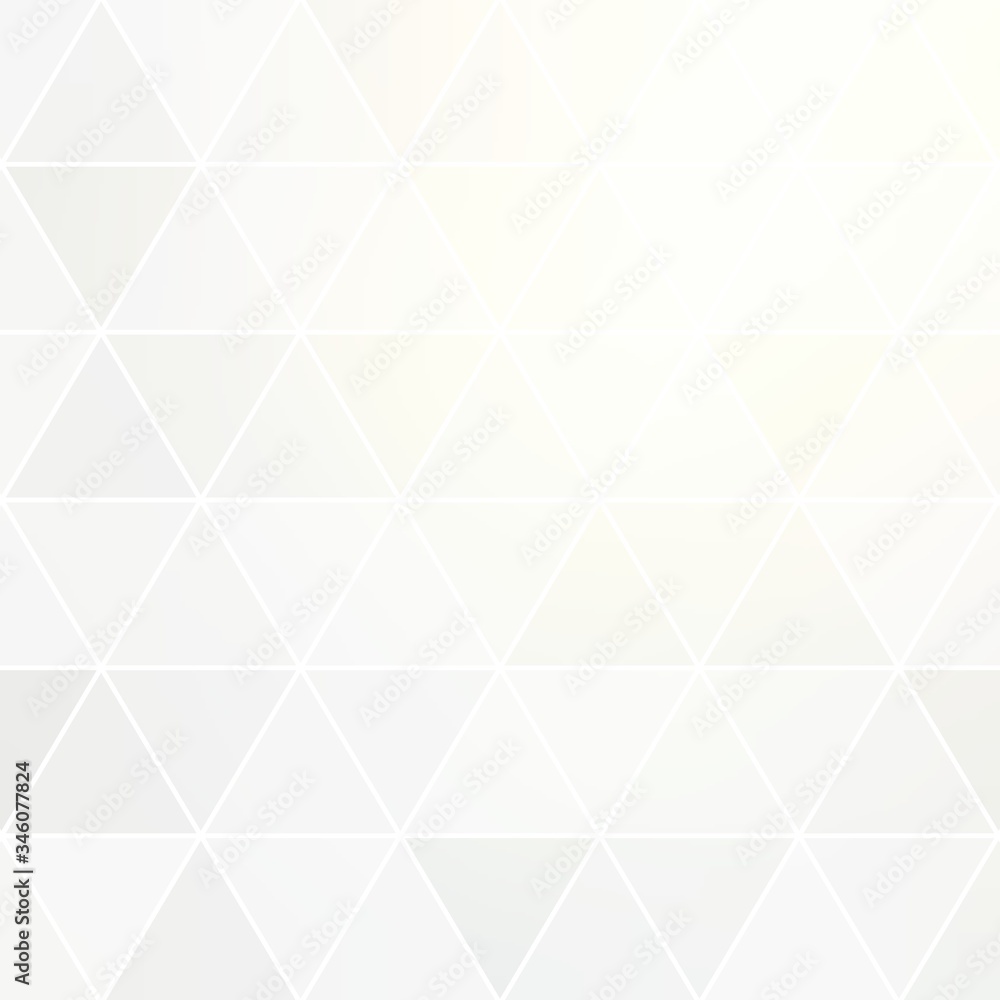 Fototapeta premium Triangle light subtle geometric background. White crystal mosaic pattern.