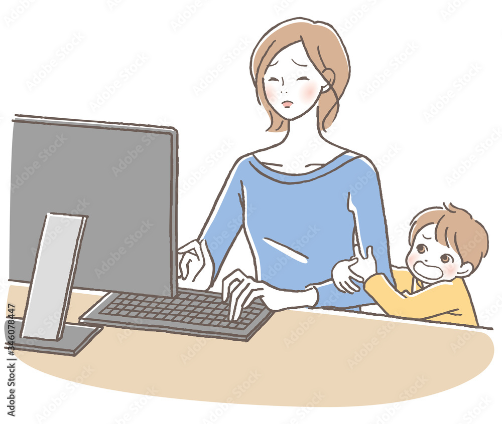 PC　子供と母親