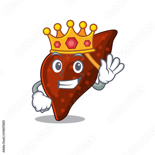 A Wise King of human cirrhosis liver mascot design style