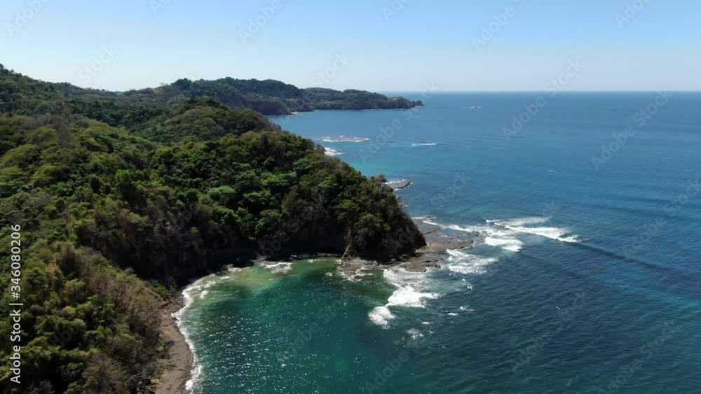 Beautiful cinematic aerial view of the majestic beaches of Costa Rica Beautiful cinematic aerial view of the majestic beaches of Costa Rica
