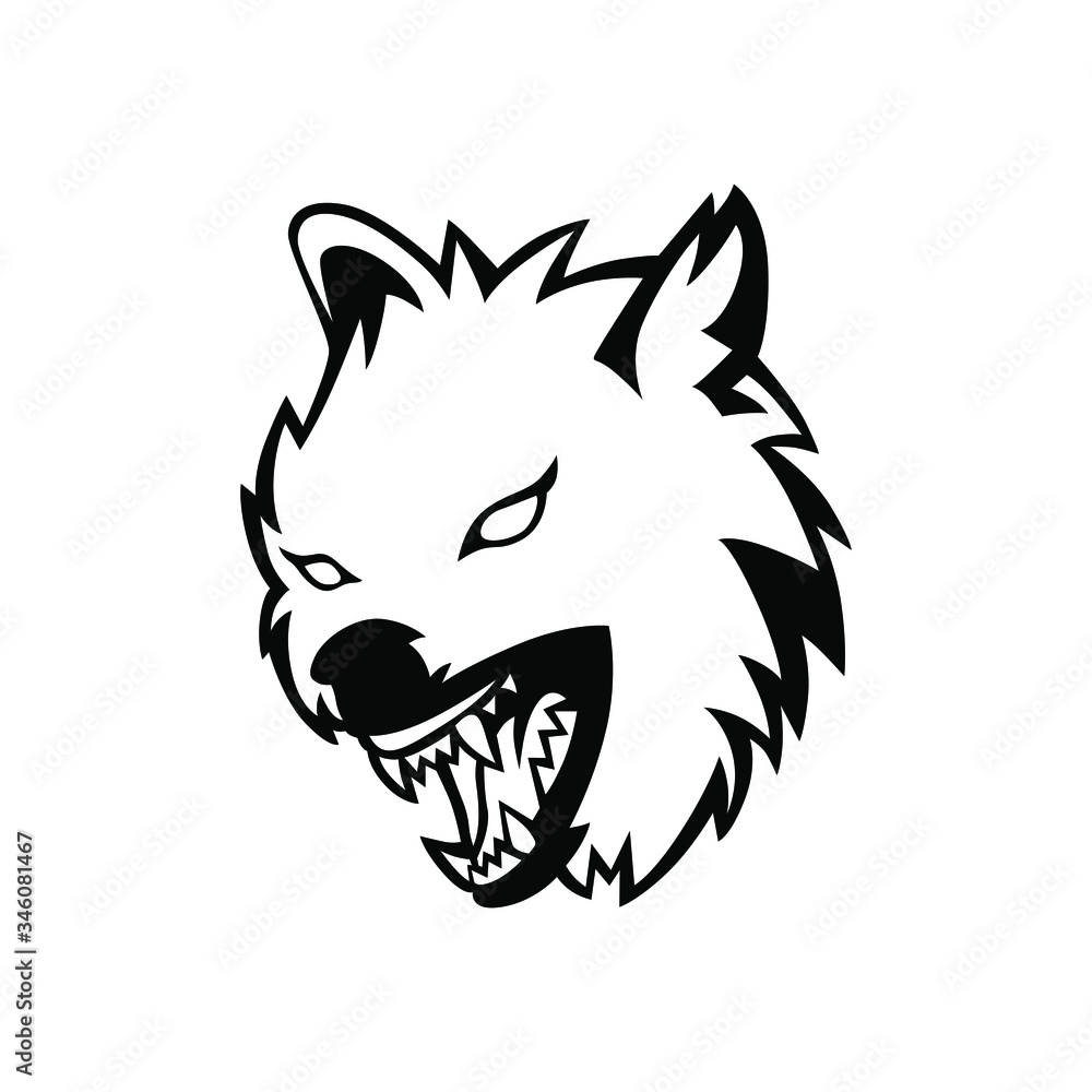 Obraz premium Wolf head logo vector mascot design