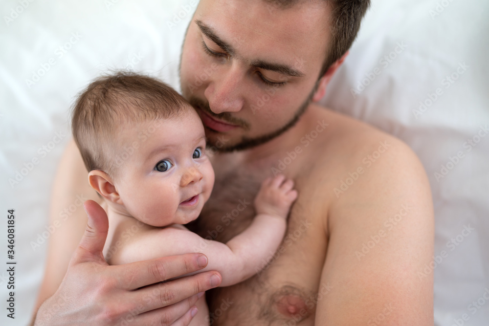 Father and baby daughter Father and baby daughter