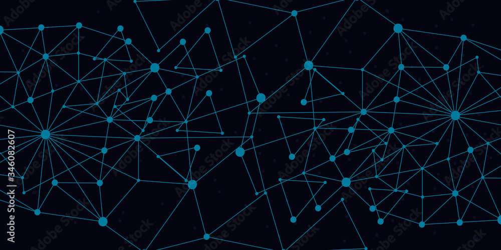 Abstract dotted network triangles dark blue background Abstract dotted network triangles dark blue background