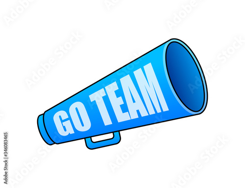 Go Team Triangle Banner. Go team in cartoon style. Vector stock illustration.