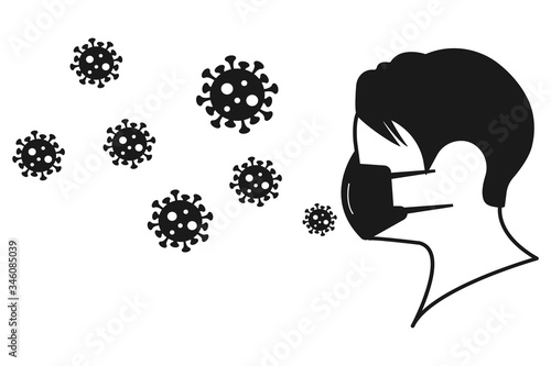 wear a mask icon, man use mask icon vector