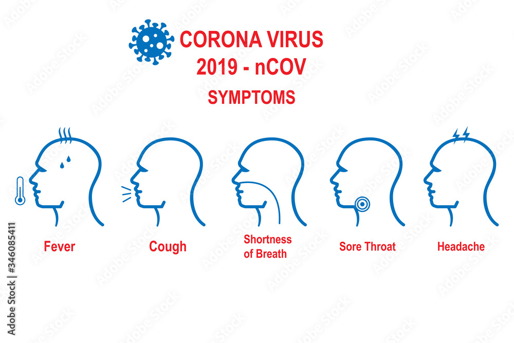 Corona virus (covid-19) symptoms icon vector Corona virus (covid-19) symptoms icon vector