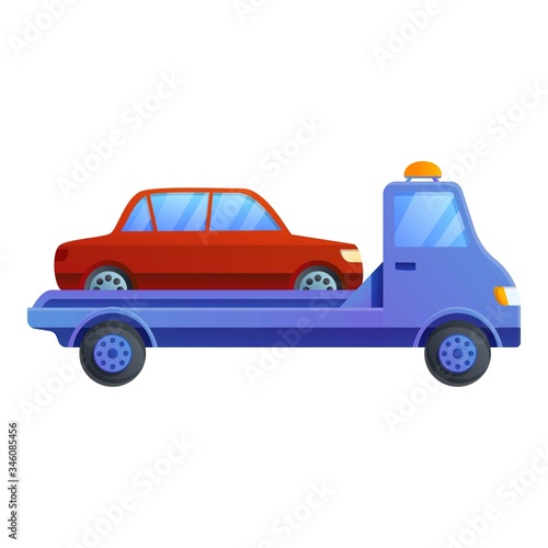 Auto tow truck icon. Cartoon of auto tow truck vector icon for web design isolated on white background