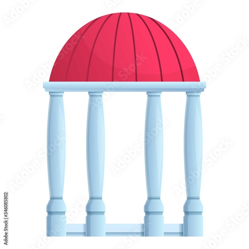 European gazebo icon. Cartoon of european gazebo vector icon for web design isolated on white background