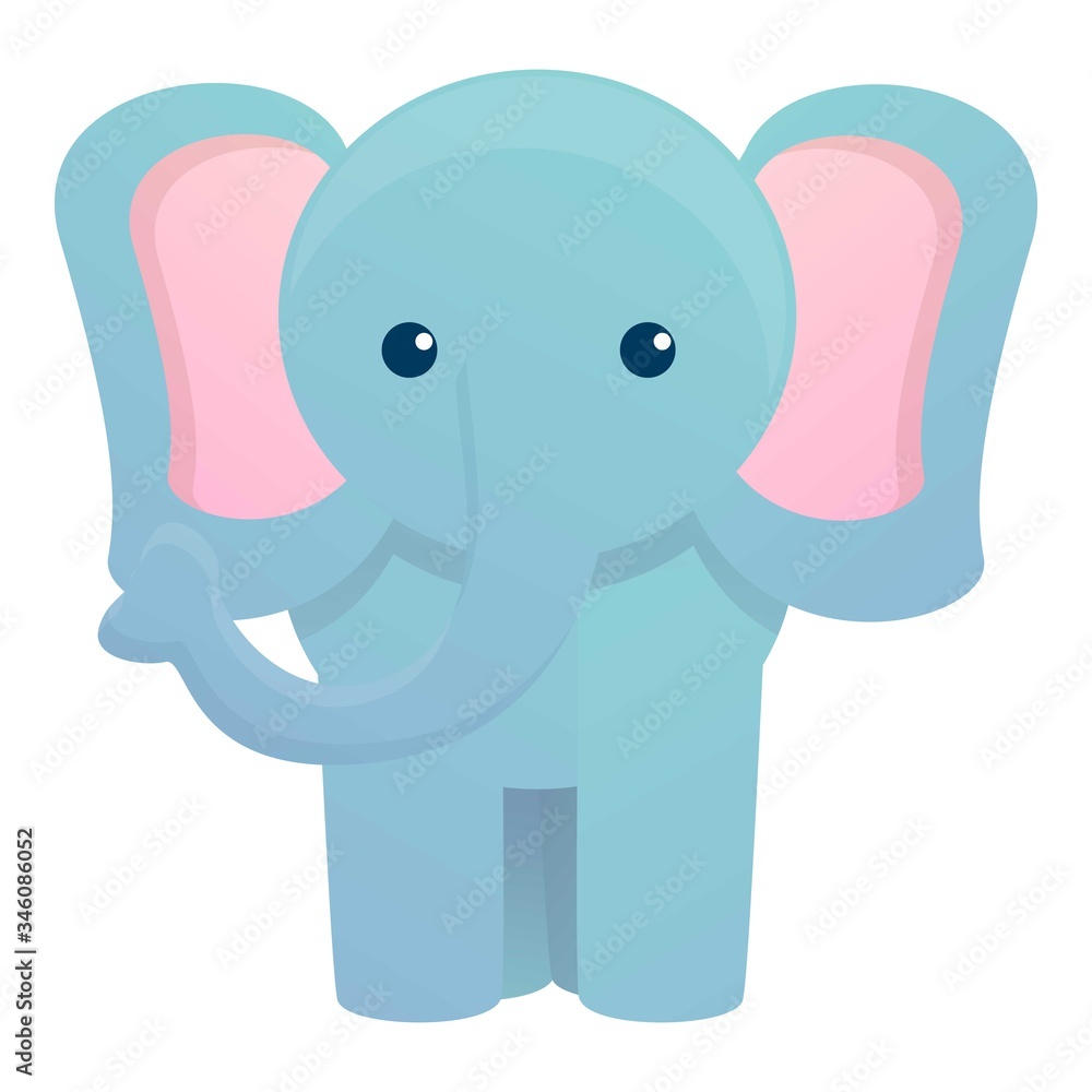 Front view elephant icon. Cartoon of front view elephant vector icon for web design isolated on white background Front view elephant icon. Cartoon of front view elephant vector icon for web design isolated on white background
