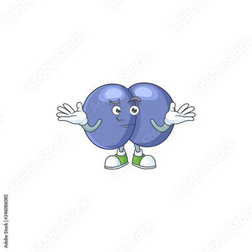 An image of streptococcus pneumoniae in grinning mascot cartoon style