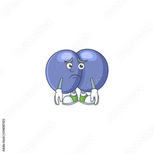 Cartoon picture of streptococcus pneumoniae with worried face