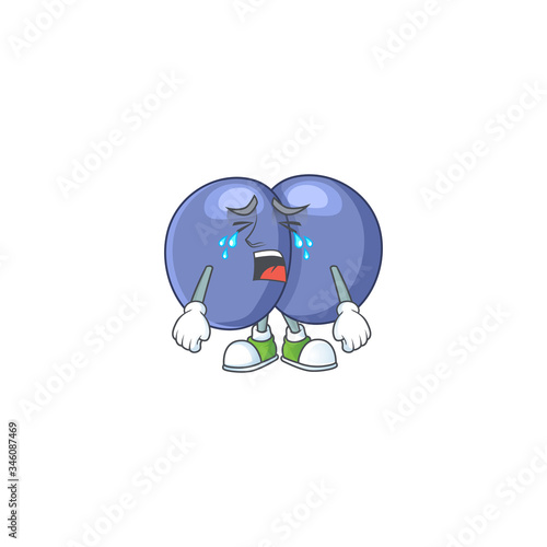 A weeping streptococcus pneumoniae cartoon character concept