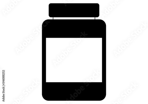 Icono negro de un frasco de medicinas.